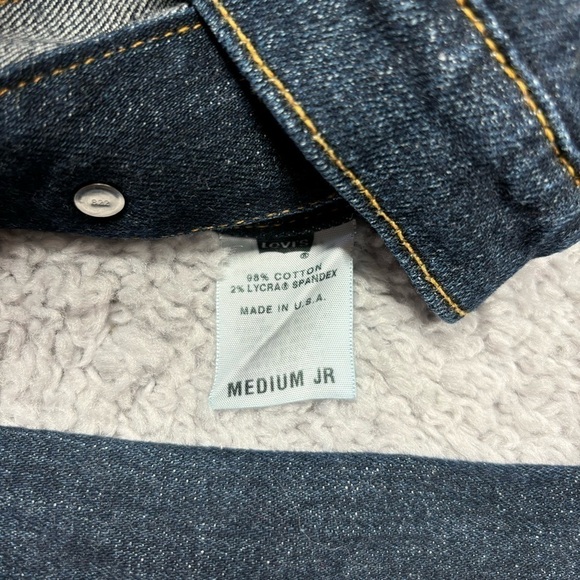 Levi's Jacket Womens Medium Denim Trucker Classic Dark Wash Outerwear Party - Picture 3 of 4